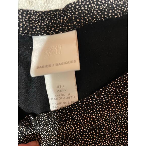 H&M Basics Black Speckled Short Sleeve Crew Neck Relaxed Fit Cotton Tee Large - Picture 7 of 8